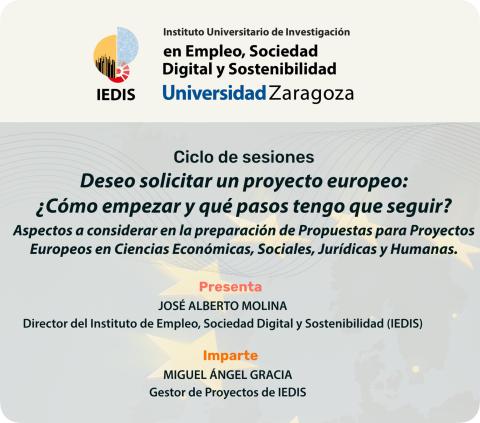 IEDIS organiza el Ciclo de Sesiones "Deseo solicitar un proyecto europeo: ¿Cómo empezar y qué pasos tengo que seguir?"